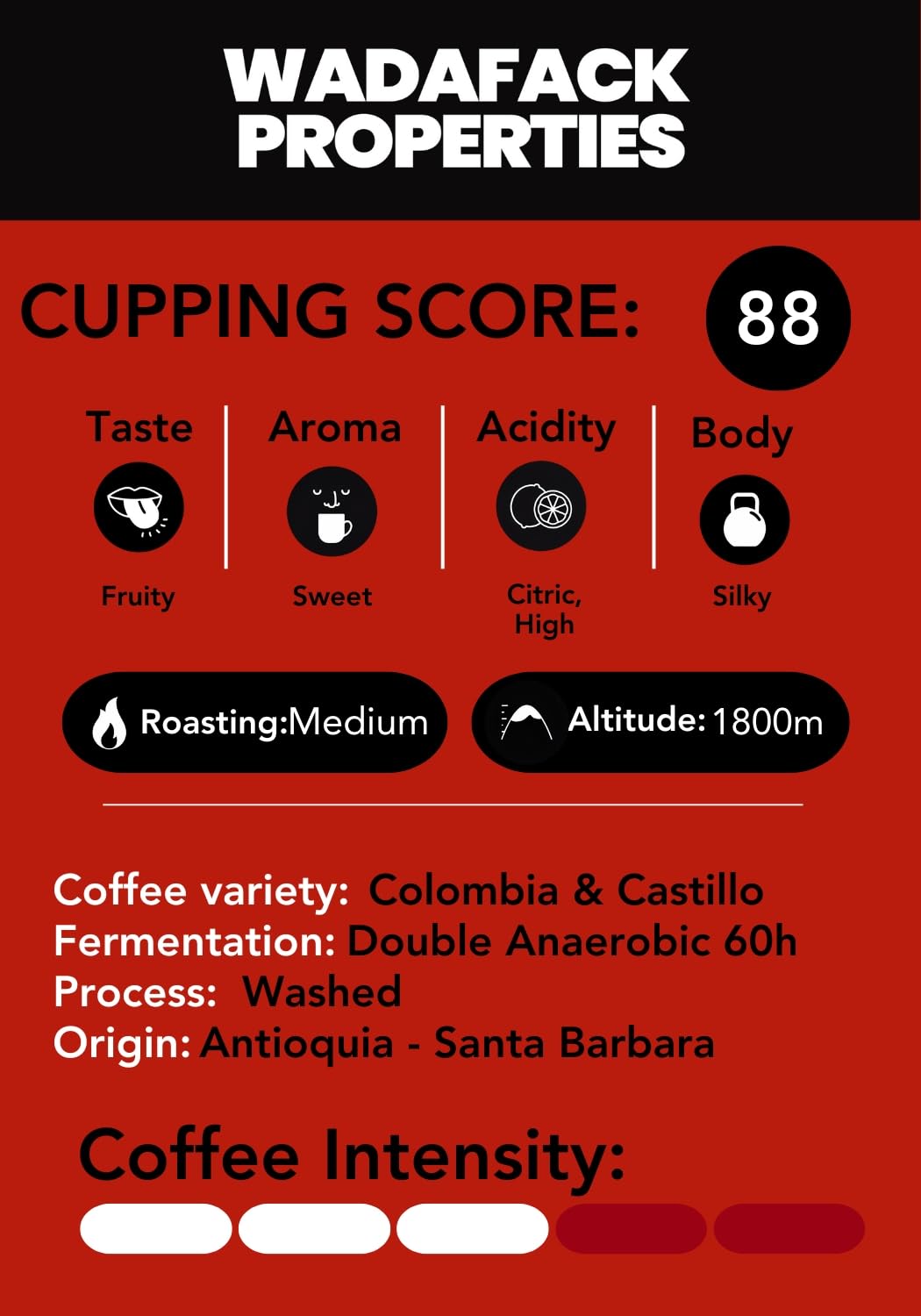 Wada Fack Single Origin Specialty Coffee 200g: Medium Roast Colombian Ground Coffee with High Cupping Score 88 & Flavor Notes of Sweet, Lemon, Pink Grapefruit, Cocoa