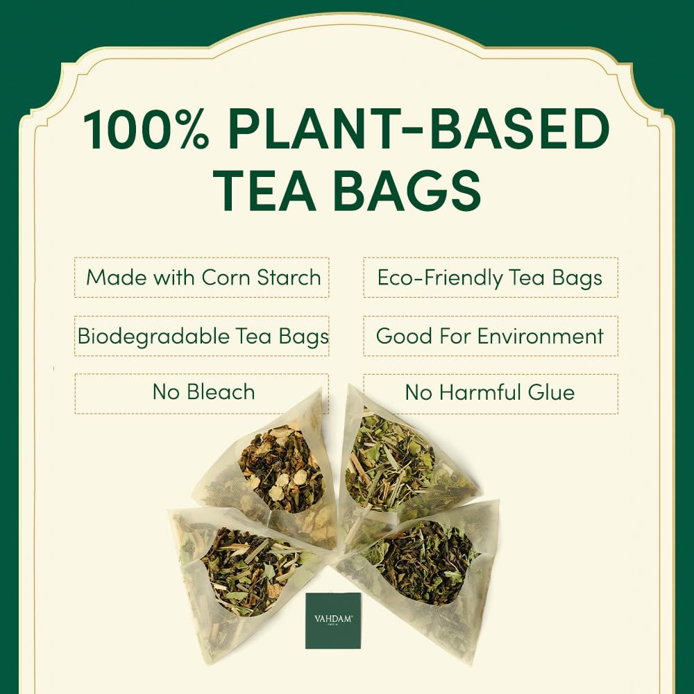 VAHDAM, Assorted Chai Tea Sampler Gift Set (5 Flavors, 20 Count) Gluten Free & Non GMO | Indian Masala Chai Tea Blends | Long Leaf Chai Tea Bags Variety Pack | Tea Variety Pack | Gifts for Women & Men