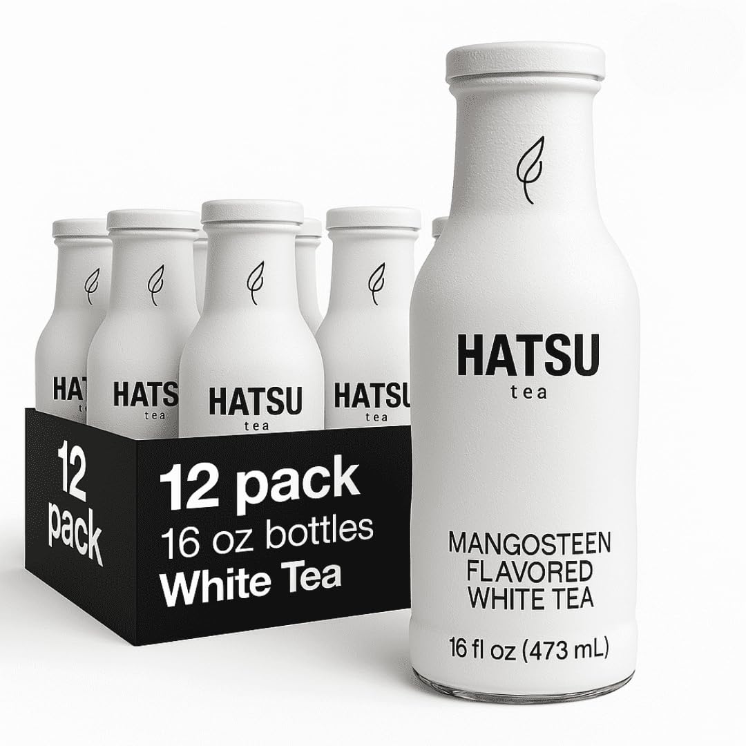 HATSU Pomegranate & Blueberry Flavored White Tea, Sugar Free, 16.9 fl oz (Pack of 12)