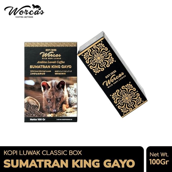 Sumatran King Gayo Arabica Weasel luwak Civet Cat Ground Coffee, 100g, Premium Wild Kopi