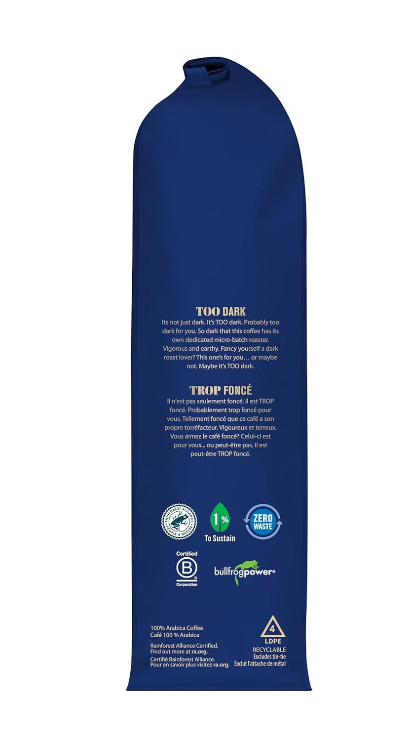 Muskoka Roastery Coffee, TOO Dark, Very Dark Roast, Ground Coffee, 14 oz.