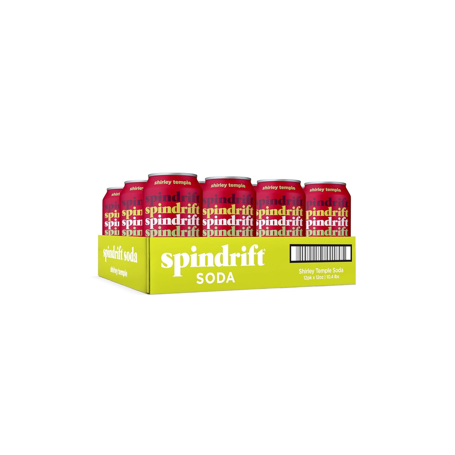 Spindrift Shirley Temple Soda Made with Real Squeezed Fruit 12 Pack Case