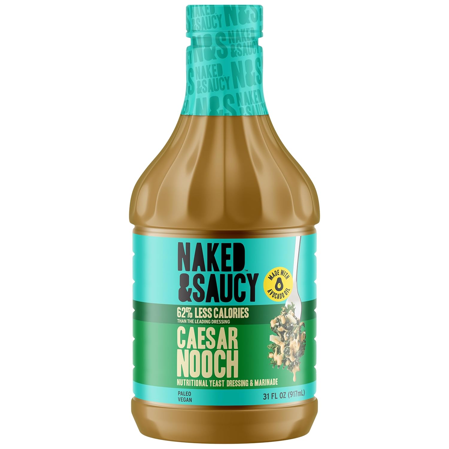 Naked & Saucy Nooch Low Calorie Caesar Dressing, Gluten-Free, Soy-Free, Vegan, Paleo, 31 fl oz