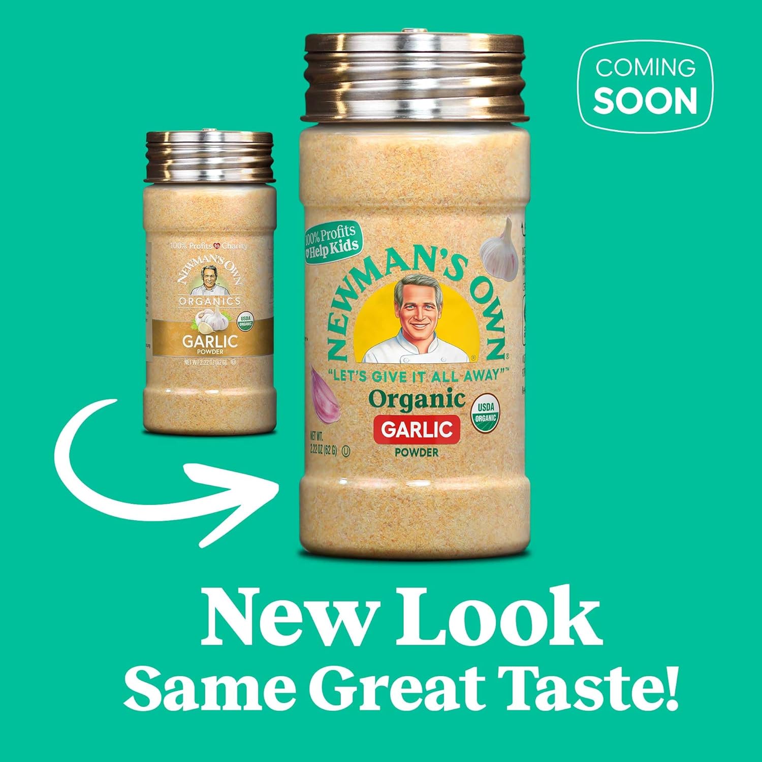 Newman's Own Organic Garlic Powder; USDA Certified Organic; Non-GMO; Kosher; 2.22 Oz Bottle