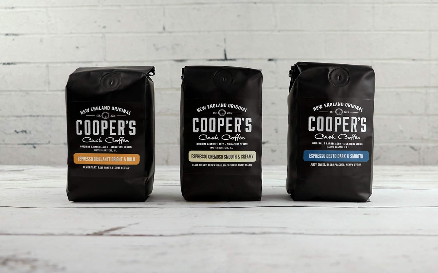 Espresso Coffee Box Set - Ground 3 Bag Gift or Sample Set 24oz and Cold Brew Coffee Box Set - 6 Filter Bags Included - Ground 1.5 lbs