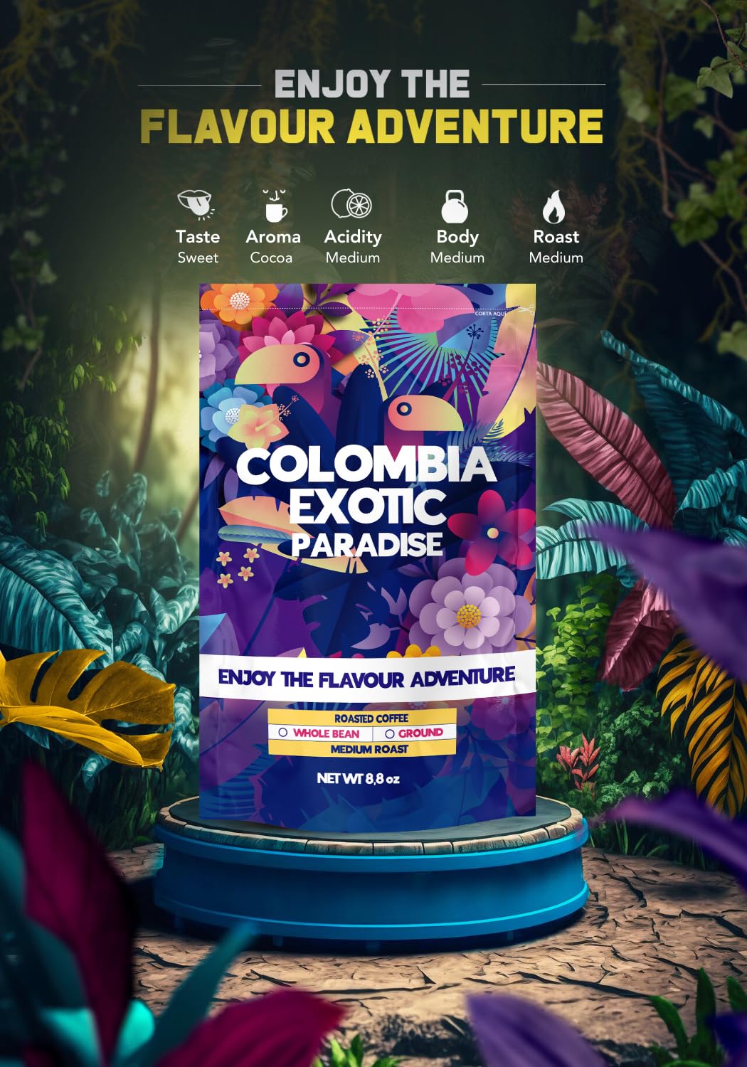 Colombia Exotic Paradise Specialty Coffee (Ground) 250 Gr. - Caf Especial Colombiano Tostado