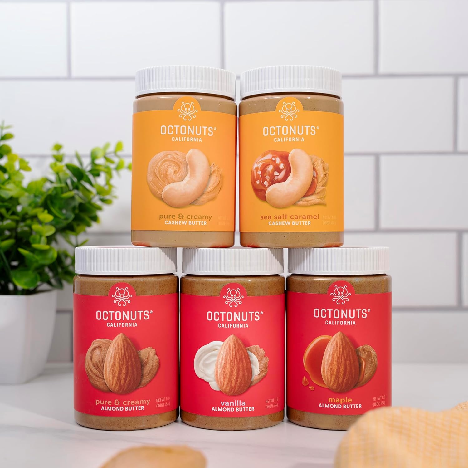 Octonuts Dry Roasted Pure Cashew 16oz Nut Butter 16oz - Pure Creamy Nut Butter - Gluten Free, Vegan, Kosher, Paleo, Non-GMO Nut Butters Single Ingredient