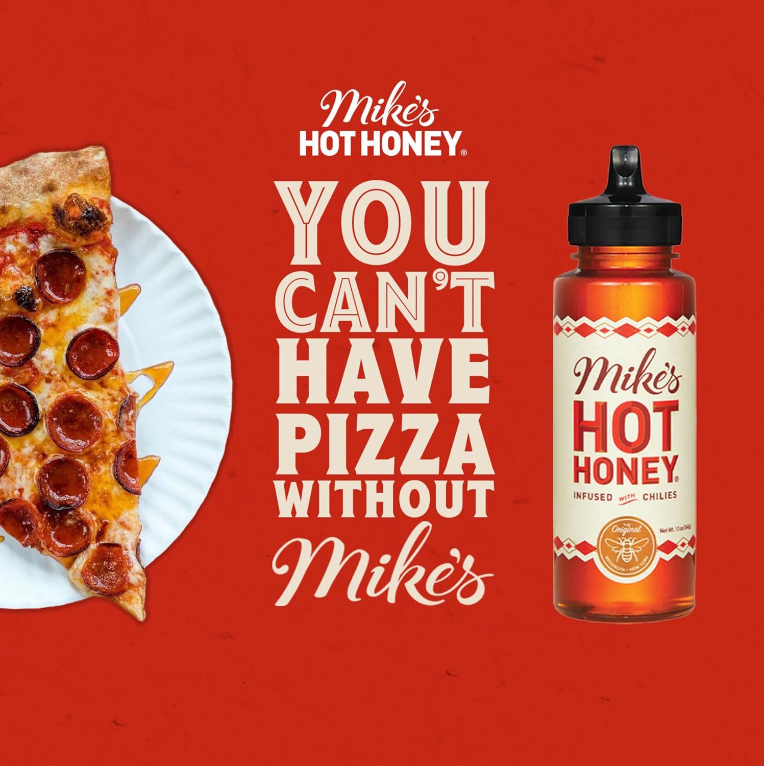 Mike's Hot Honey, America's #1 Brand of Hot Honey, Spicy Honey Infused with Chili Peppers, Certified Kosher, Gluten-Free, Paleo-Friendly, Sweet Heat, Perfect for Hot Sauce Lovers (10oz Bottle, 2 Pack)