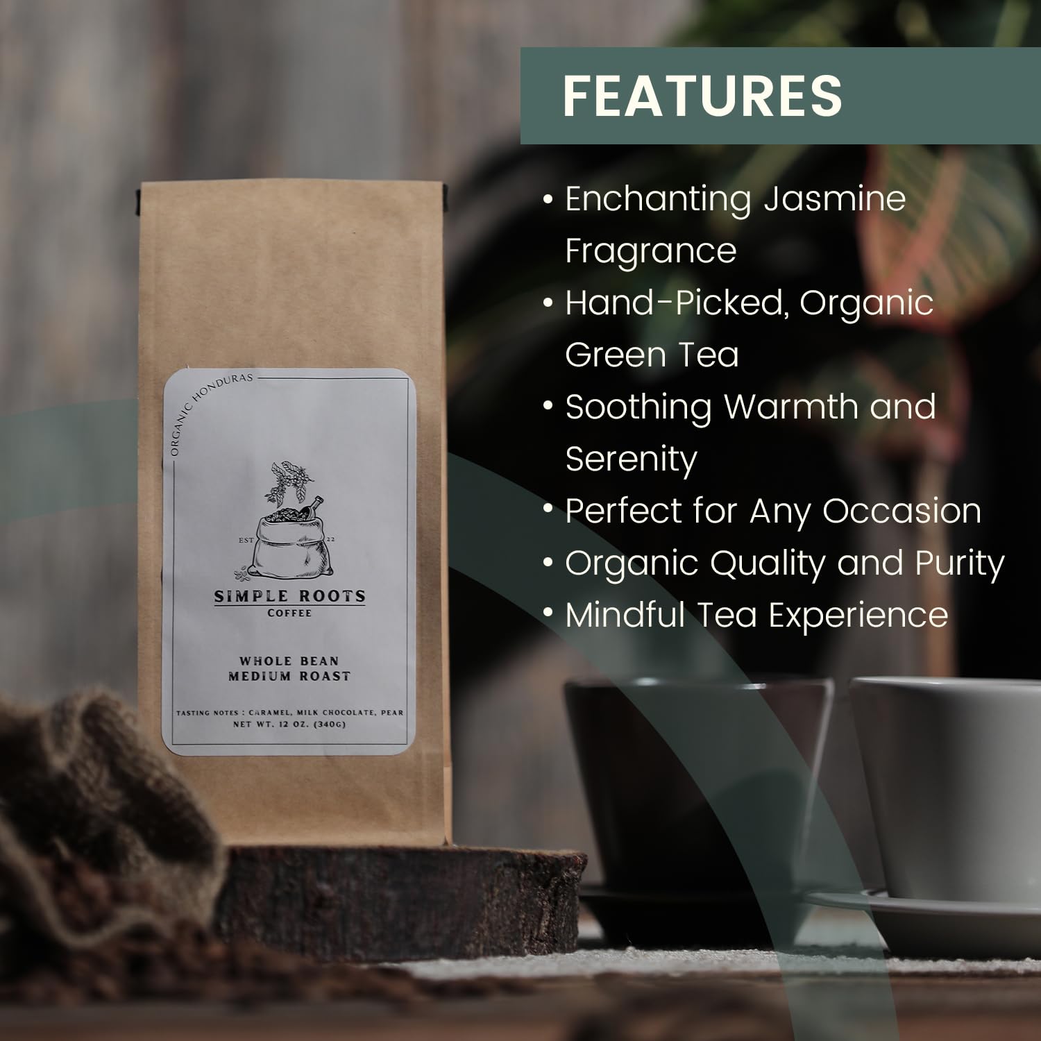 Organic Honduras Ground Coffee Powder - Medium Roast, High Acidity, Low Body, Sweet Caramel & Milk Chocolate Flavor (Drip, 12 Oz)