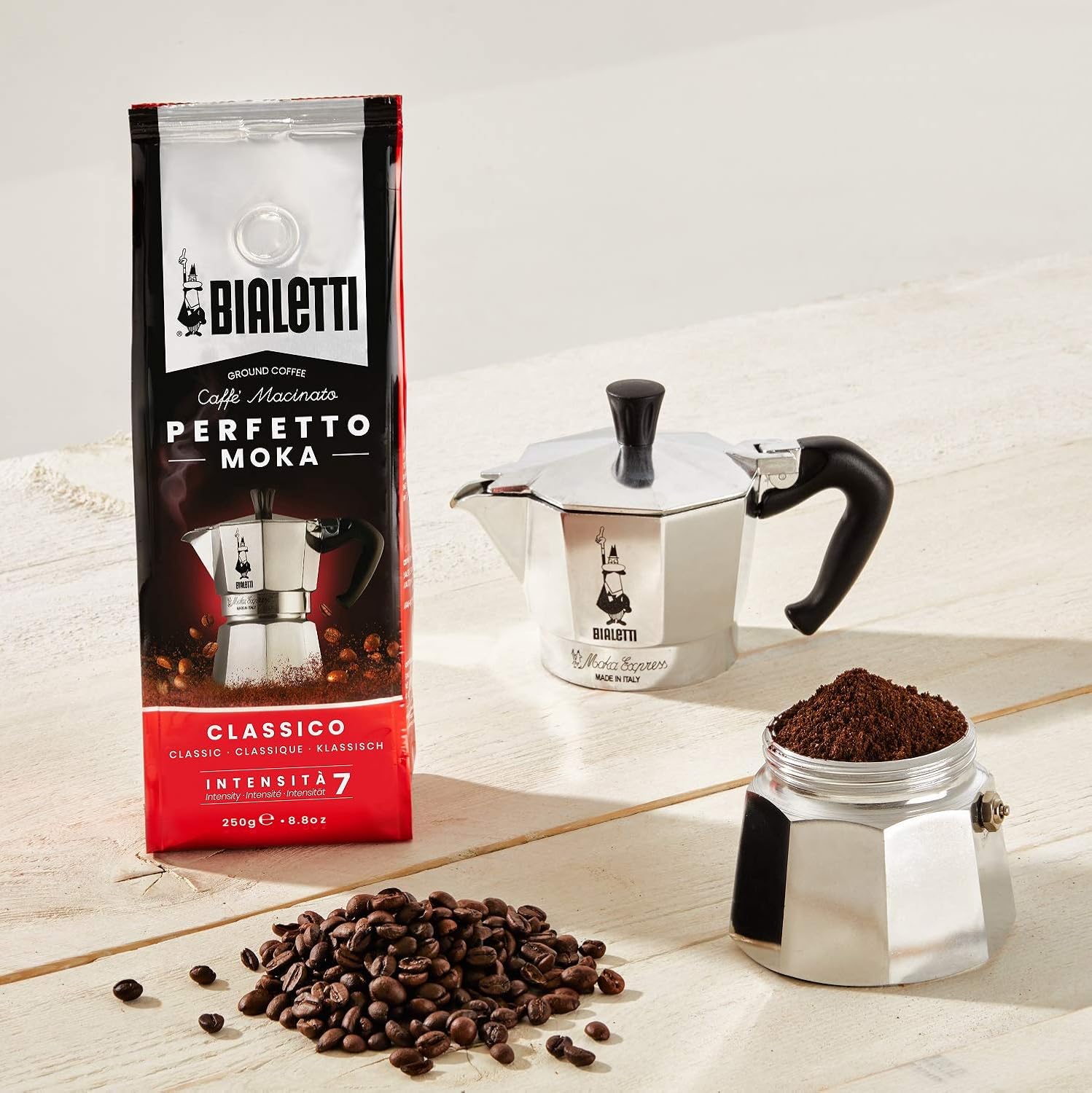 Bialetti - Perfetto Moka Vaniglia: Medium Roasting Ground Coffee, Vanilla Aroma, 8.8 Oz - 250g, Bag with Flavour-Saving Valve
