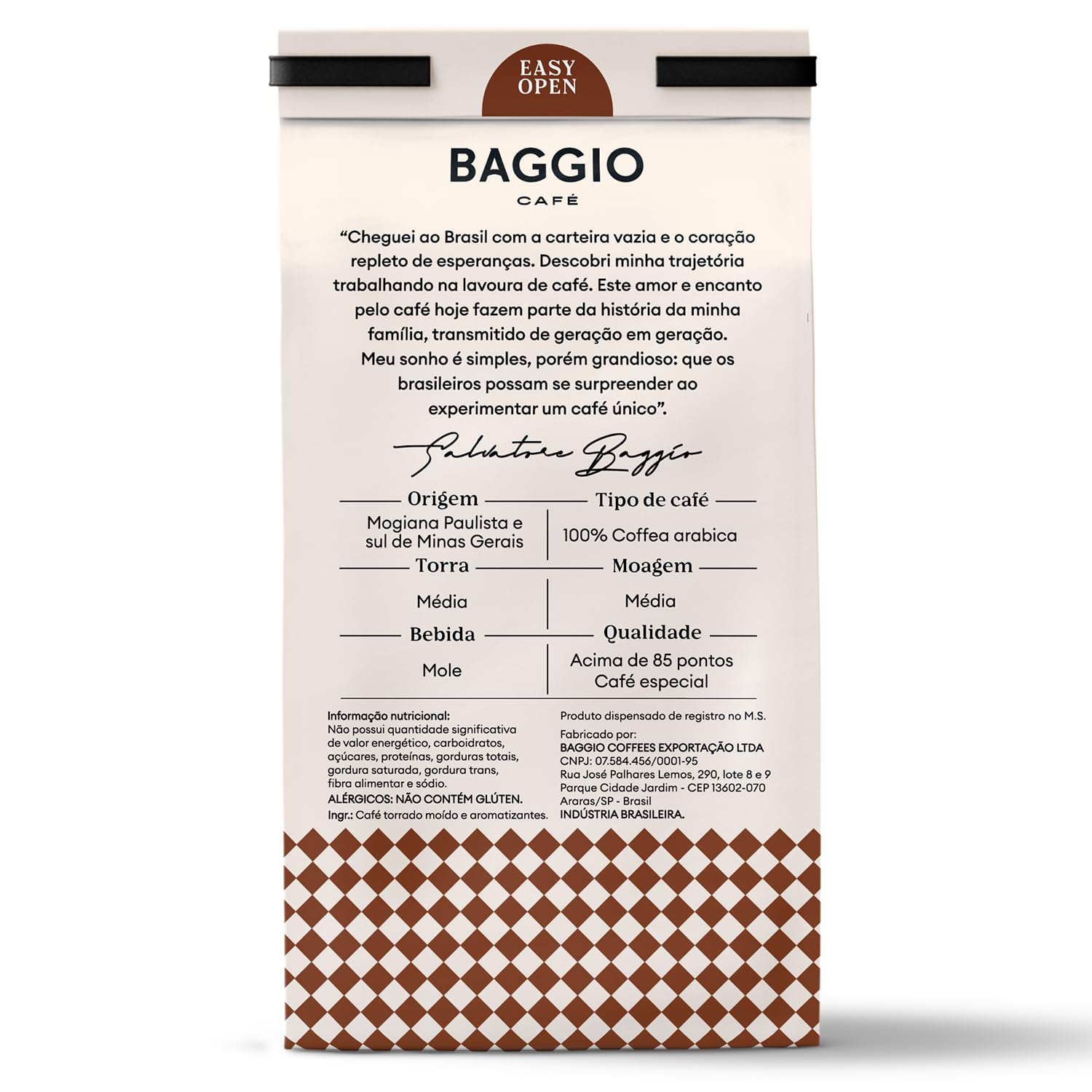 Baggio Café Ground Gourmet Coffee Flavored Truffled Chocolate - Medium Roast 8.8 oz