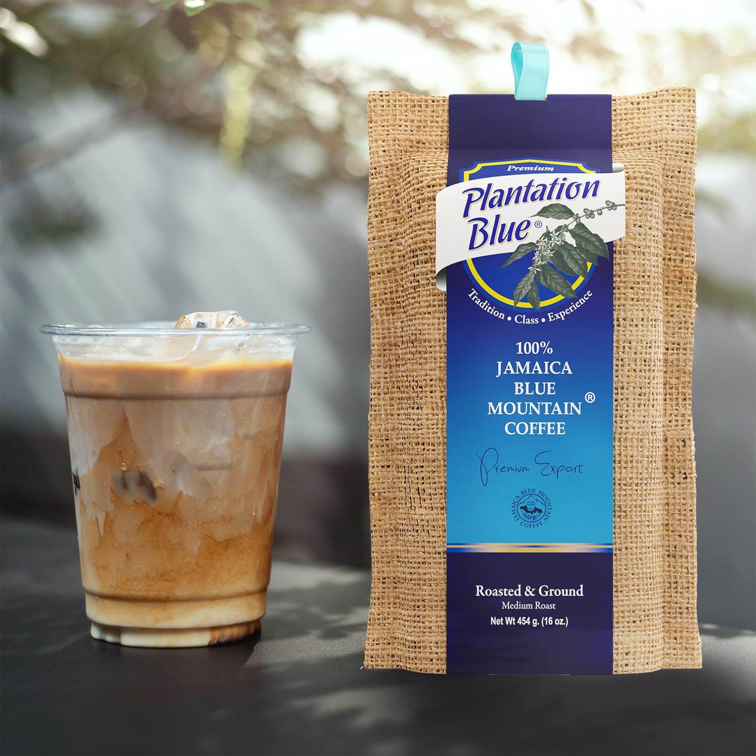 Plantation Blue 100% Jamaica Blue Mountain Coffee Medium Roasted and GROUND (16oz)