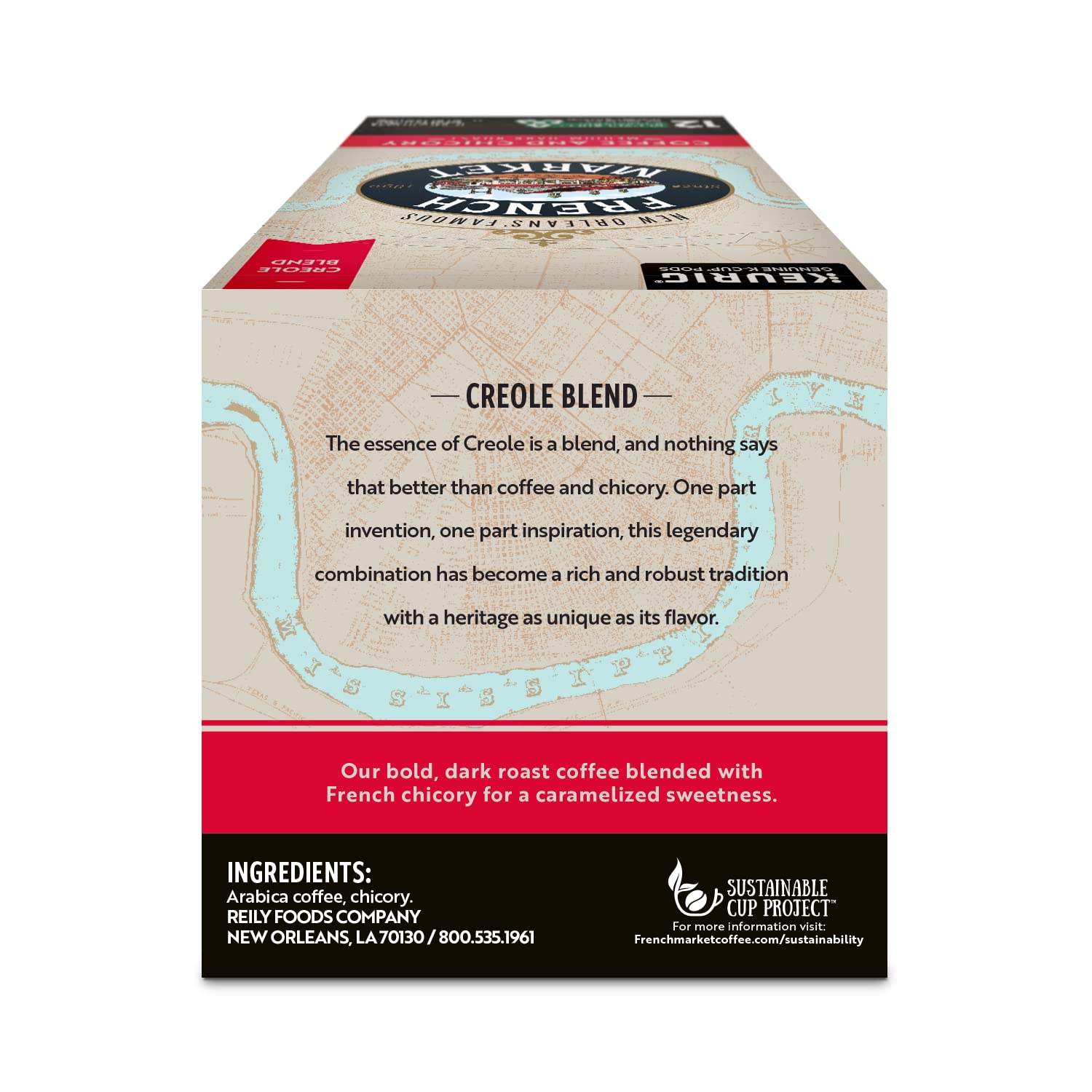 French Market Coffee & Chicory Medium-Dark Roast Single Serve Coffee Pods, 12ct Box (Pack of 3)