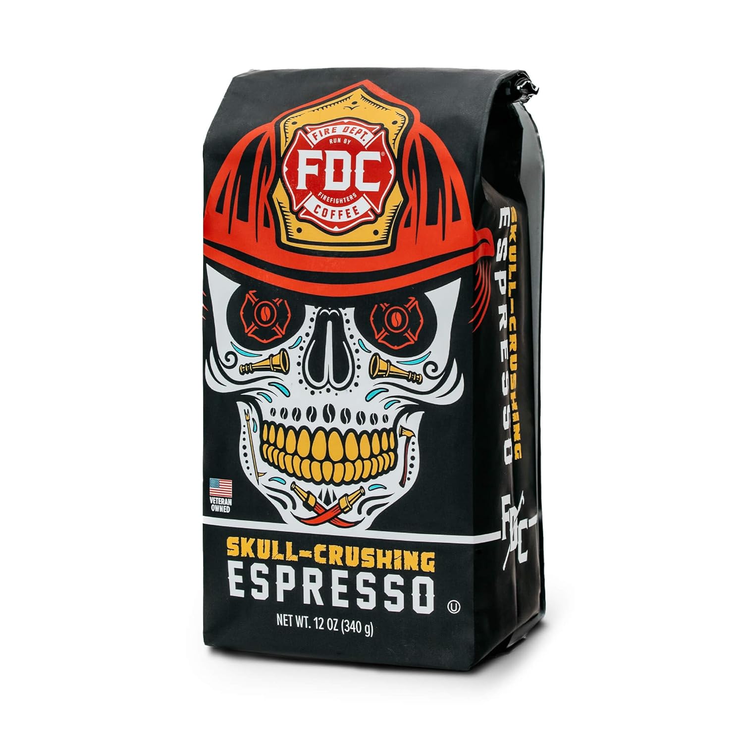 Fire Department Coffee - Veteran Owned - Shellback Espresso & Skull Crushing Espresso Ground Coffee Bundle - Roasted in the USA - Handcrafted Coffee - 2x12 oz Bags
