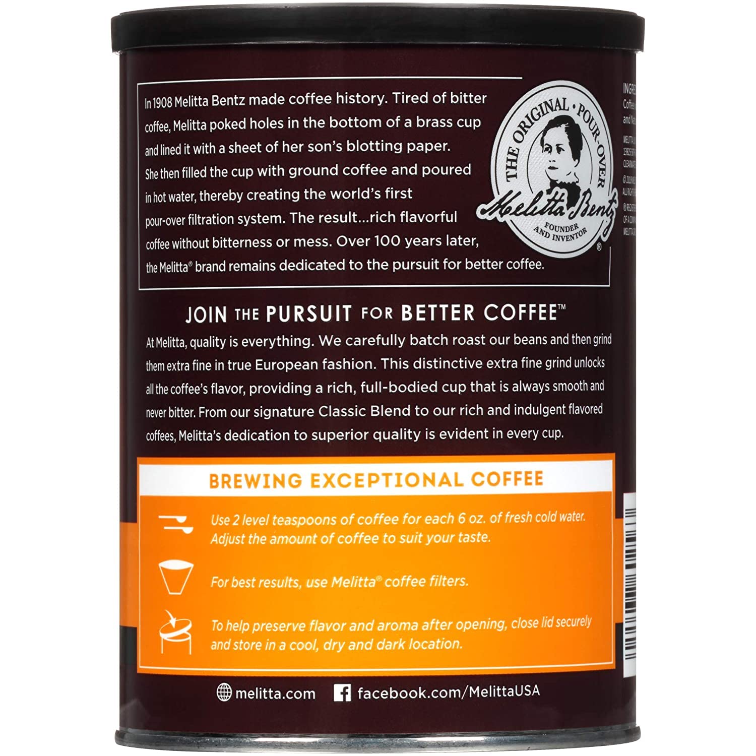 Melitta, Ground Coffee, Hazelnut Crème, 11oz Can (Pack of 2)