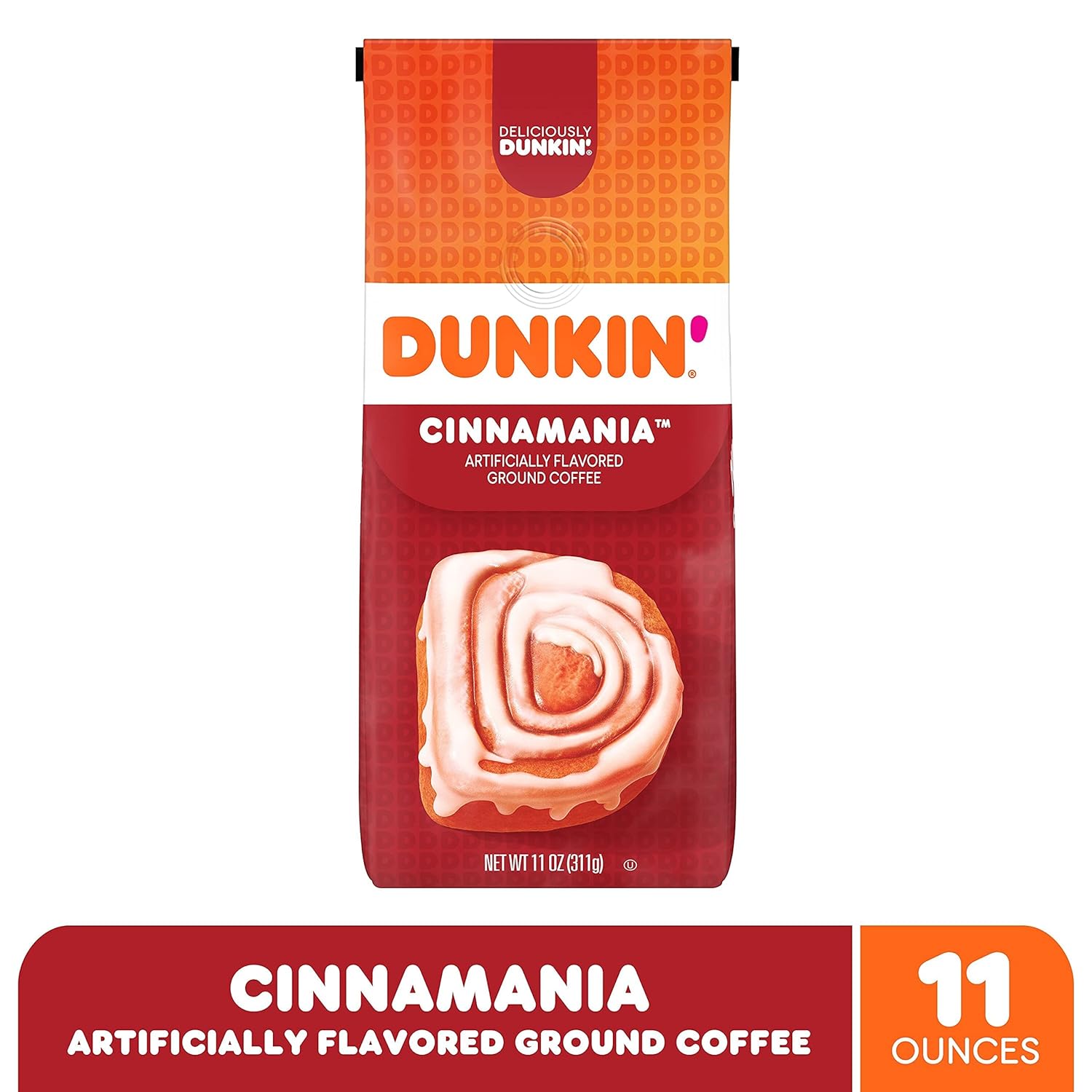 Dunkin' Cinnamania Flavored Ground Coffee, 11 Ounce (Pack of 4)