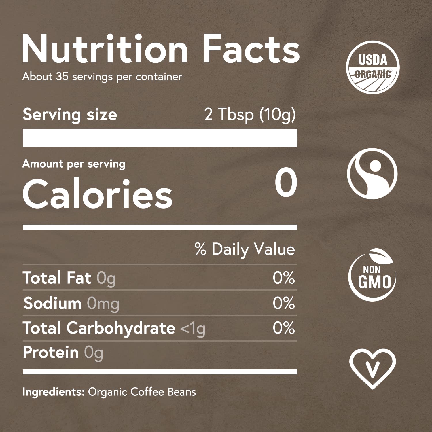 Fabula Low Acid Coffee Beans Whole, Organic Espresso Coffee - Non-GMO - No Molds - Mycotoxins Pesticides Free - Single Origin Coffee - 12 Oz