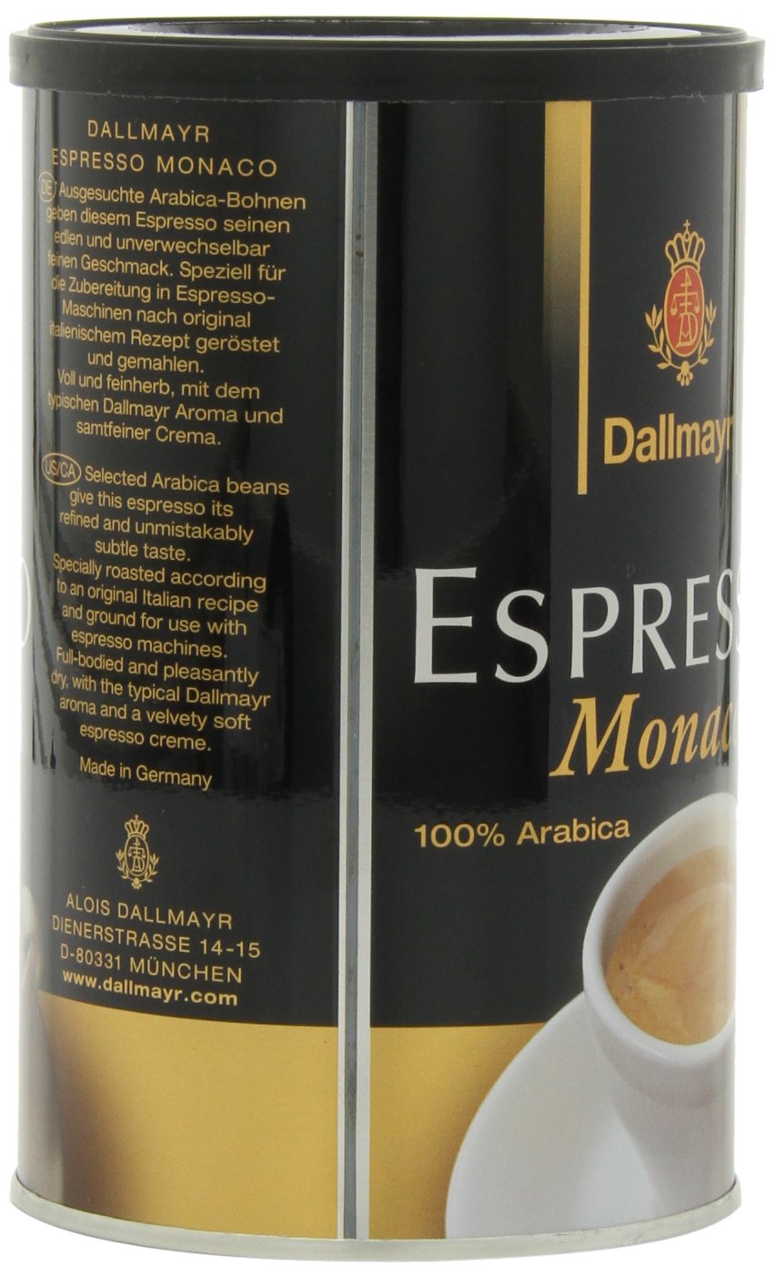 Dallmayr Gourmet Coffee, Espresso Monaco (Ground), 7-Ounce Tins (Pack of 4)