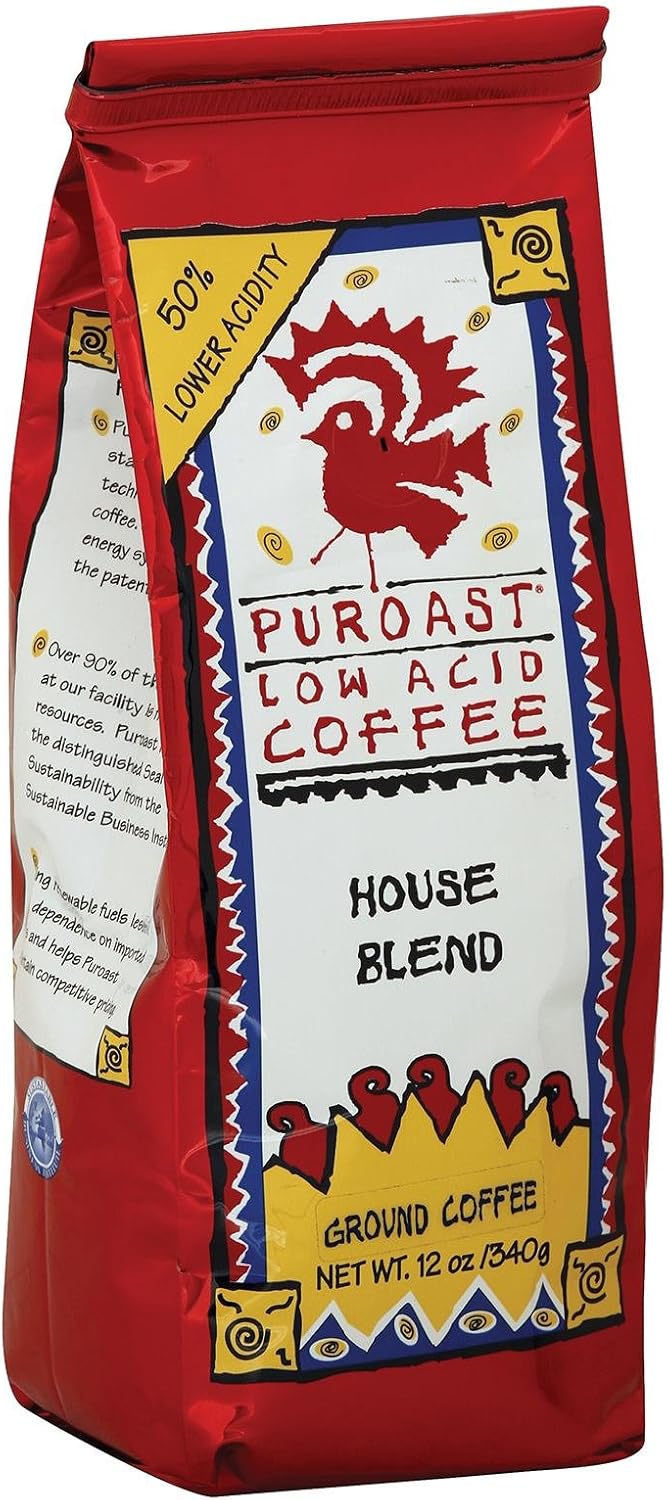 Puroast Low Acid Ground Coffee House Blend - 12 oz