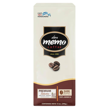 Don Memo Dark Roast Ground Coffee – 12 oz, 100% Arabica, Single Origin from Honduras, Fresh Roasted