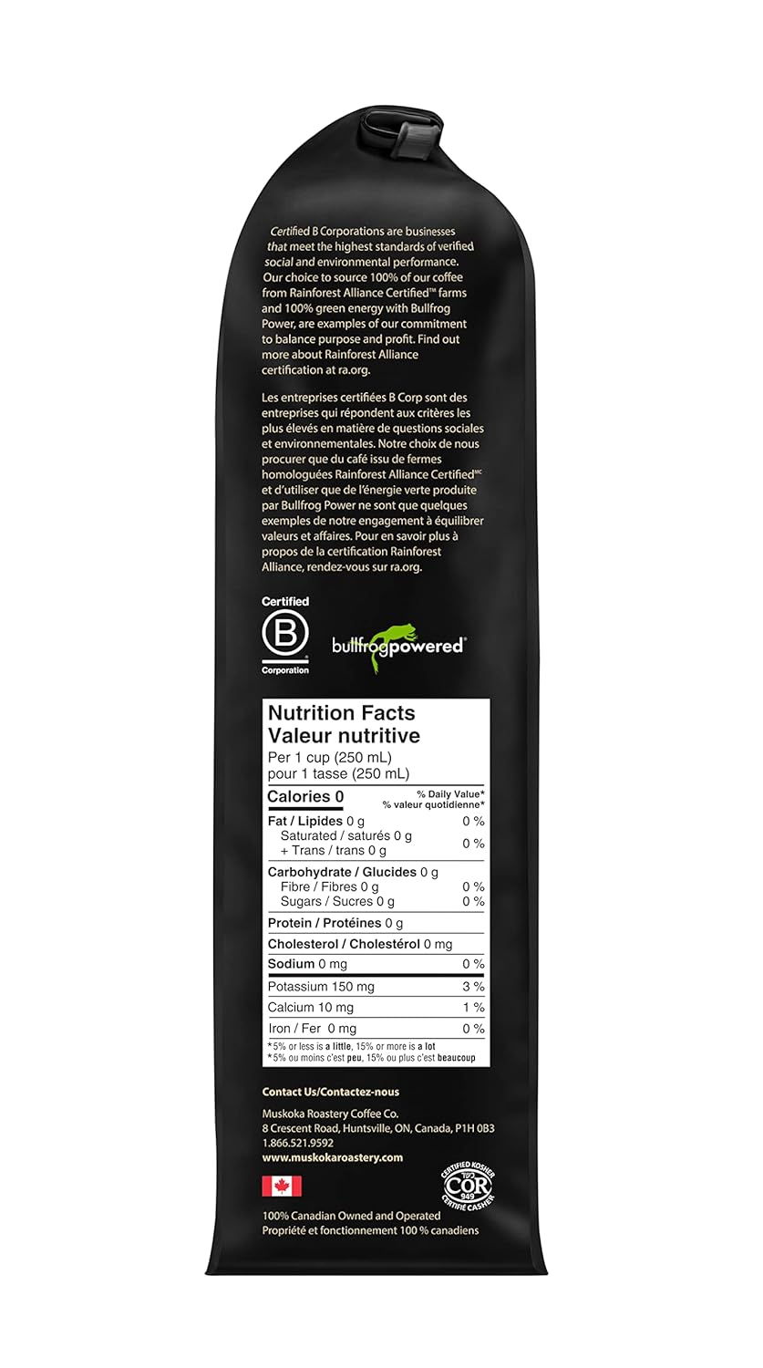 Muskoka Roastery Coffee, Black Bear, Dark Roast, Ground Coffee, 400g