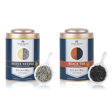 Taimei Teatime Premium Silver Needle White Tea(1.76oz|50g) and Royal Congou Black Tea(3.53oz|100g) with Natural Sweet Taste