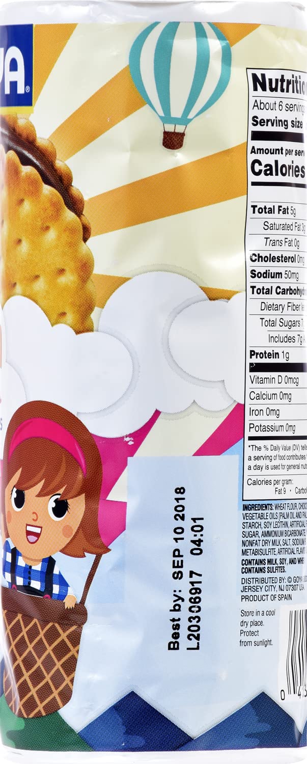 Goya Foods Golden Maria Sandwich Cookies with Chocolate Flavored Filling, 5.1 Ounce (Pack of 24)