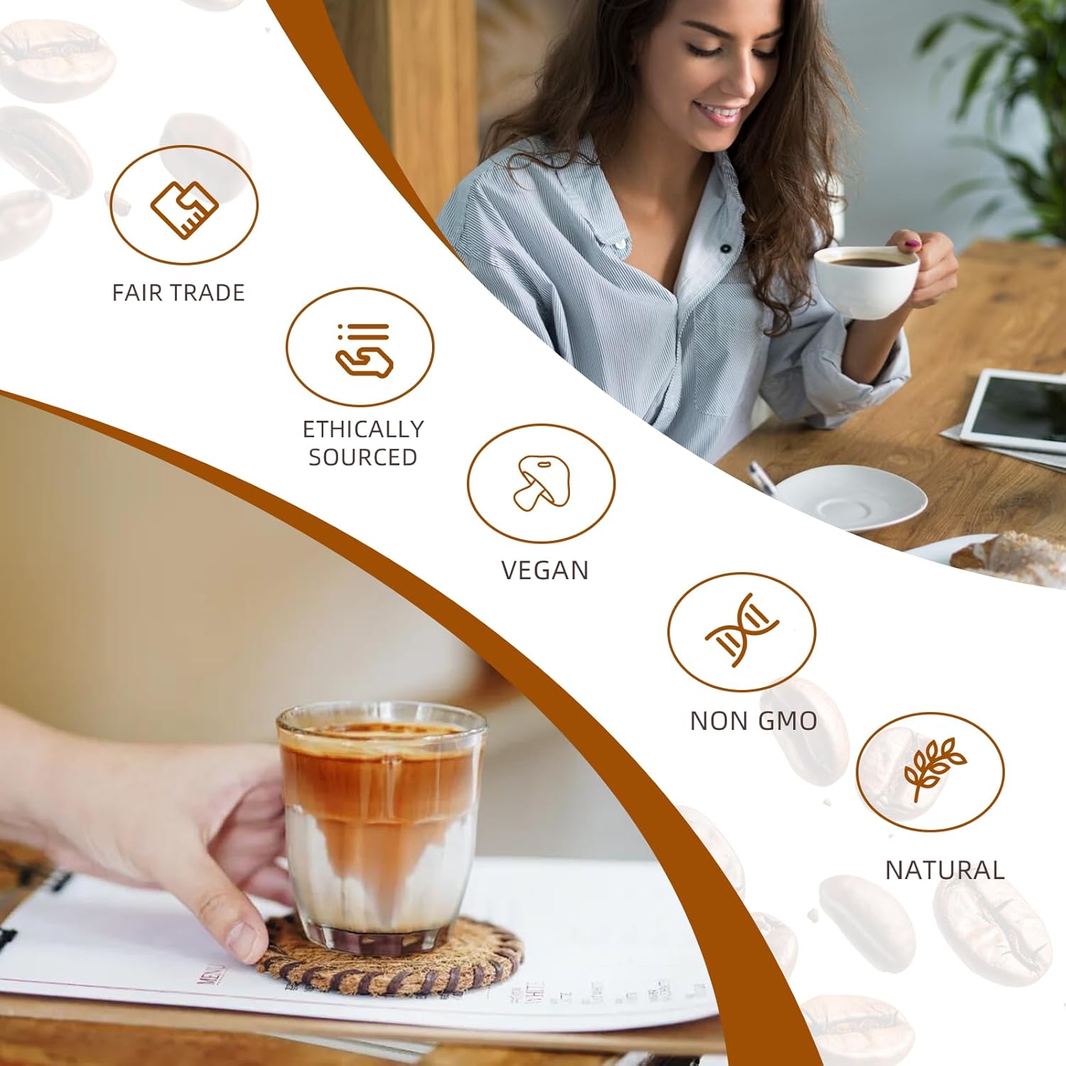 Mushroom Coffee | Mushroom Coffee Alternative with Lion’s Mane, Reishi, Turkey Tail & More |CONTAINS COCONUT MILK | 6.35 Oz / 180g (30 Servings)