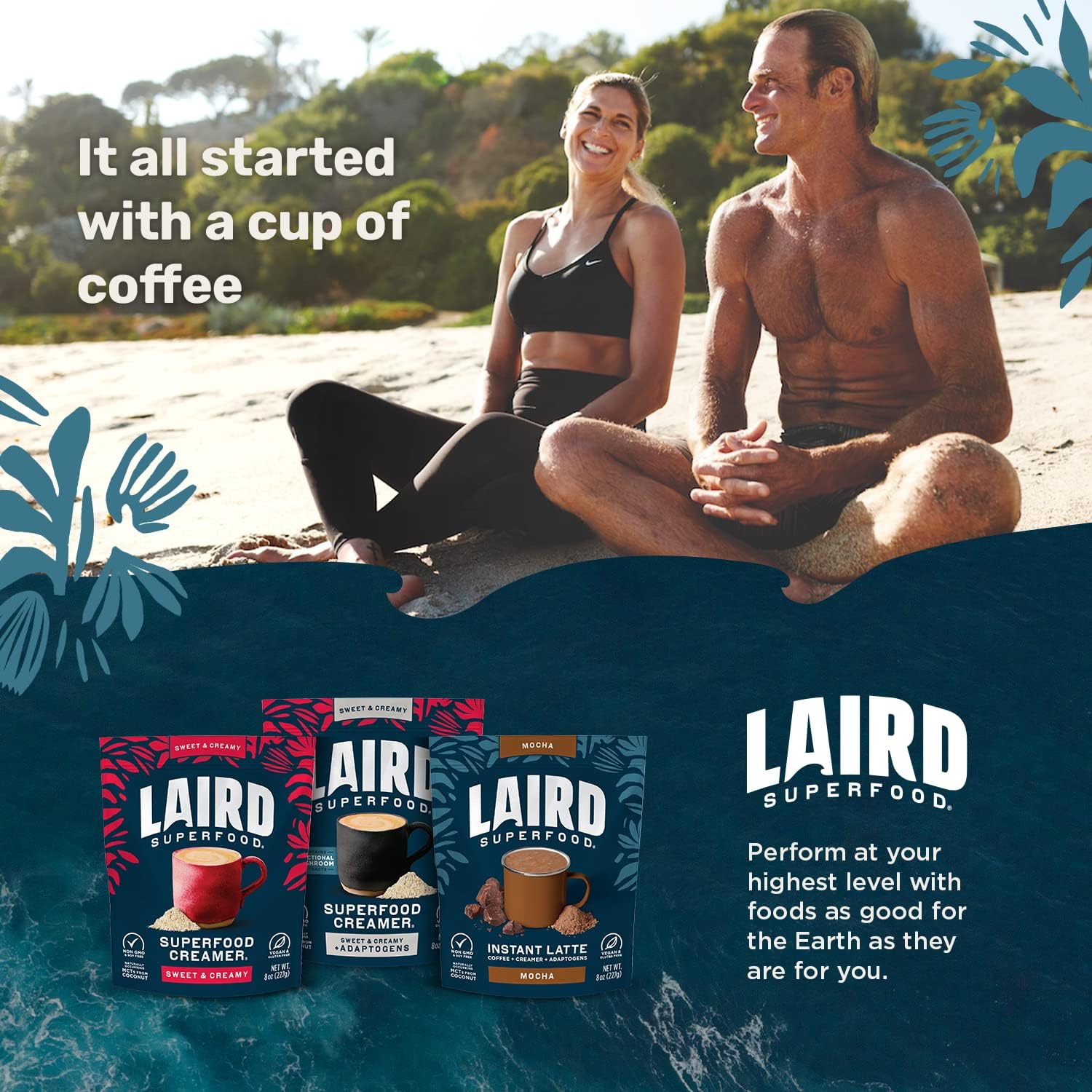 Laird Superfood K-Cups with Functional Mushrooms - Focused Energy, 10ct - Plant-Based Blend of Lions Mane Mushrooms, Rhodiola Extract, and Coffee Cherry - Delicious and Convenient