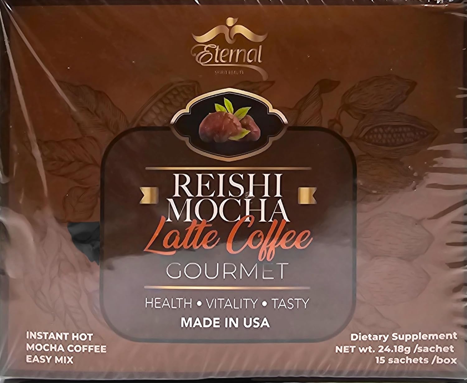Eternal Reishi Mocha Latte Coffee Gourmet Mushroon Coffee.