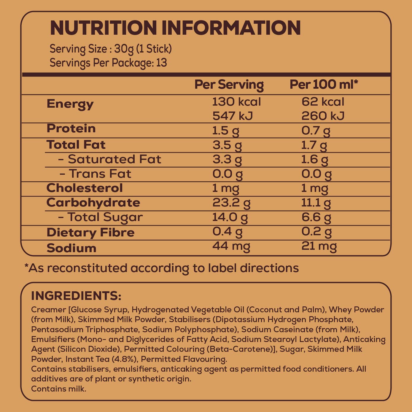 OLD TOWN 3 IN 1 Tea White Milk, 16.9 Oz