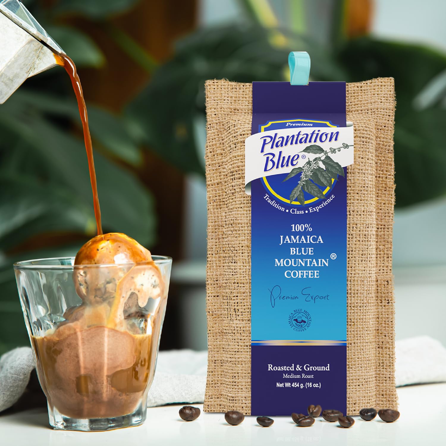 Exotic Fusion Duo: 1lb Jamaica Blue Mountain Ground + 1lb Bespoke Blend Ground Coffee Medium Roast