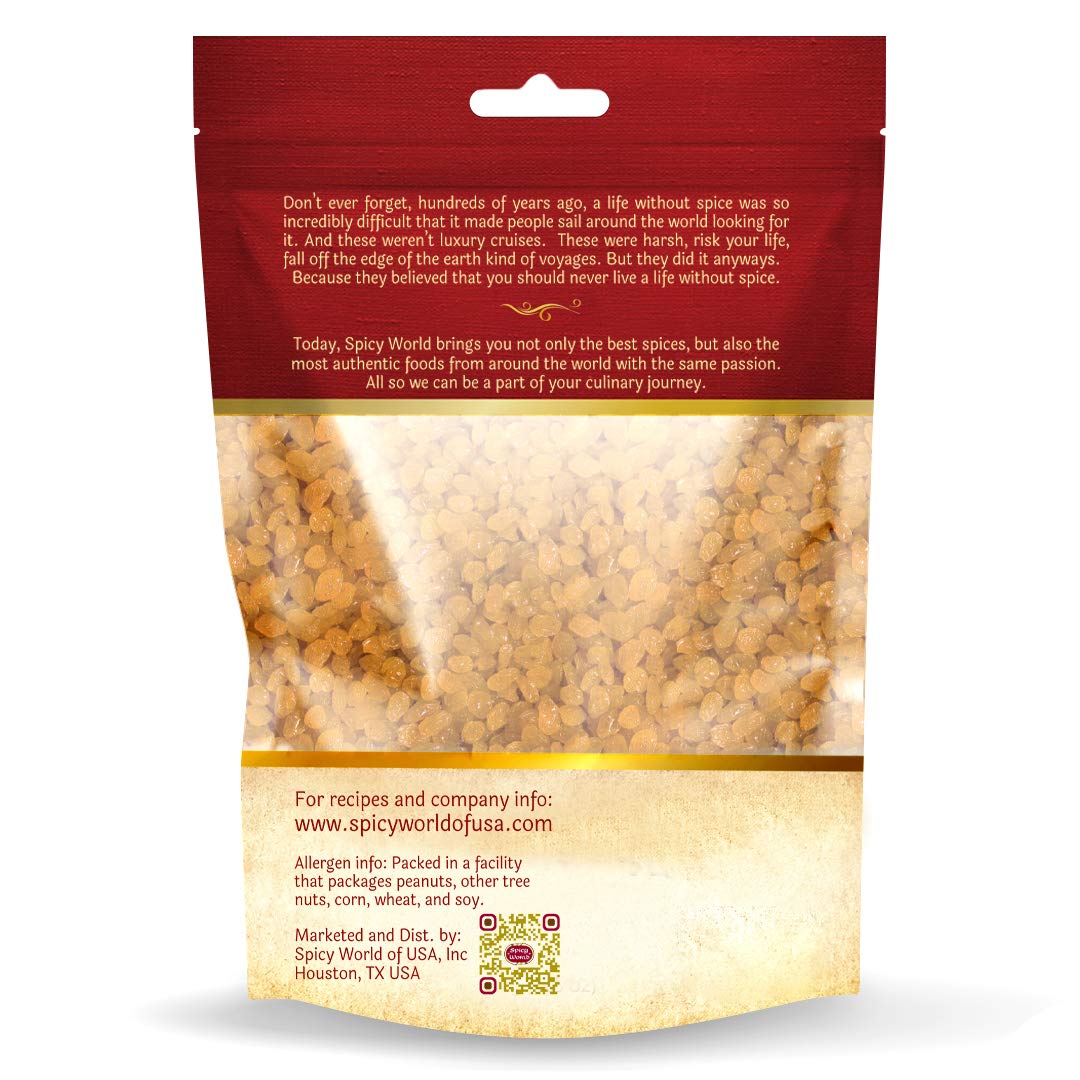 Spicy World Golden Raisins 2 LB Bulk Bag - Sweet & Seedless Sultanas from South Africa | | Perfectly Dried for Natural Sweetness | Ideal Dried Fruit Snack | For Baking & More | No Added Sugar