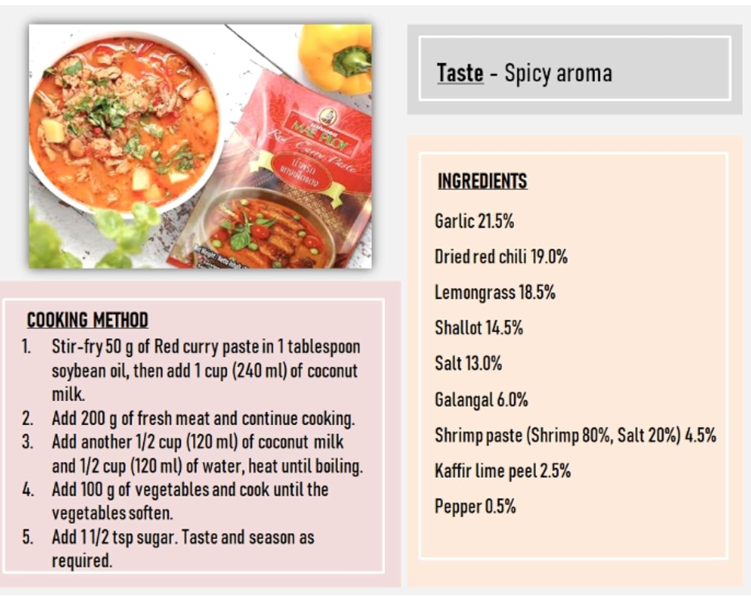 Mae Ploy Red Curry Paste, Authentic Thai Red Curry Paste For Thai Curries And Other Dishes, Aromatic Blend Of Herbs, Spices And Shrimp Paste, No MSG, Preservatives Or Artificial Coloring (14oz Tub)