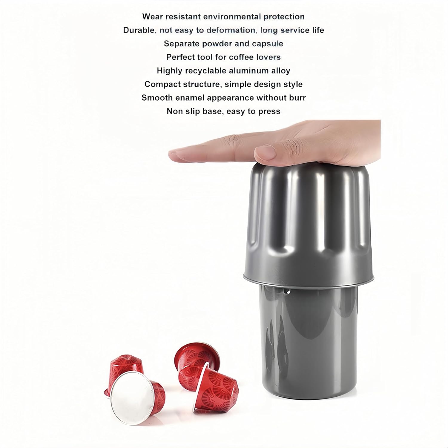 Coffee Grounds Container, Capsule Coffee Waste Box, Push Type Separation Design, Ideal for Knock Box Espresso and Kitchen Accessories