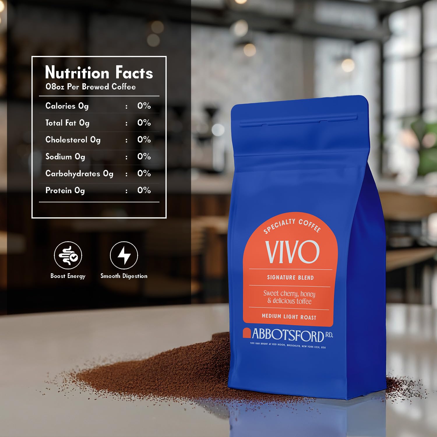 Vivo Ground Coffee, Signature Blend Medium Light Roast Coffee, Forza Ground Coffee, Medium Dark Roast Ground Coffee