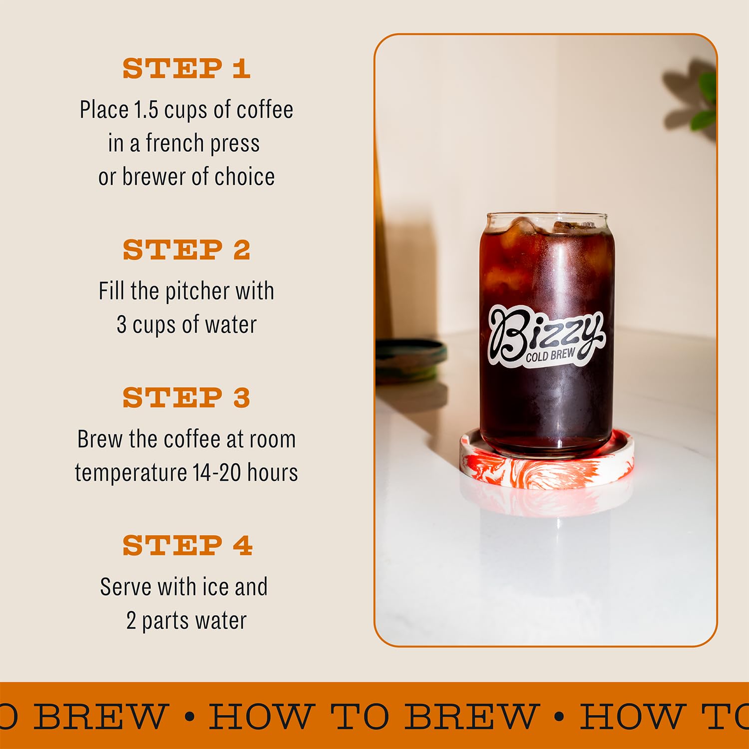 Bizzy Organic Cold Brew Coffee | Bundle | Coarse Ground Coffee | Light & Bright 1 LB + Breakfast Blend 1 LB | 2 Pack