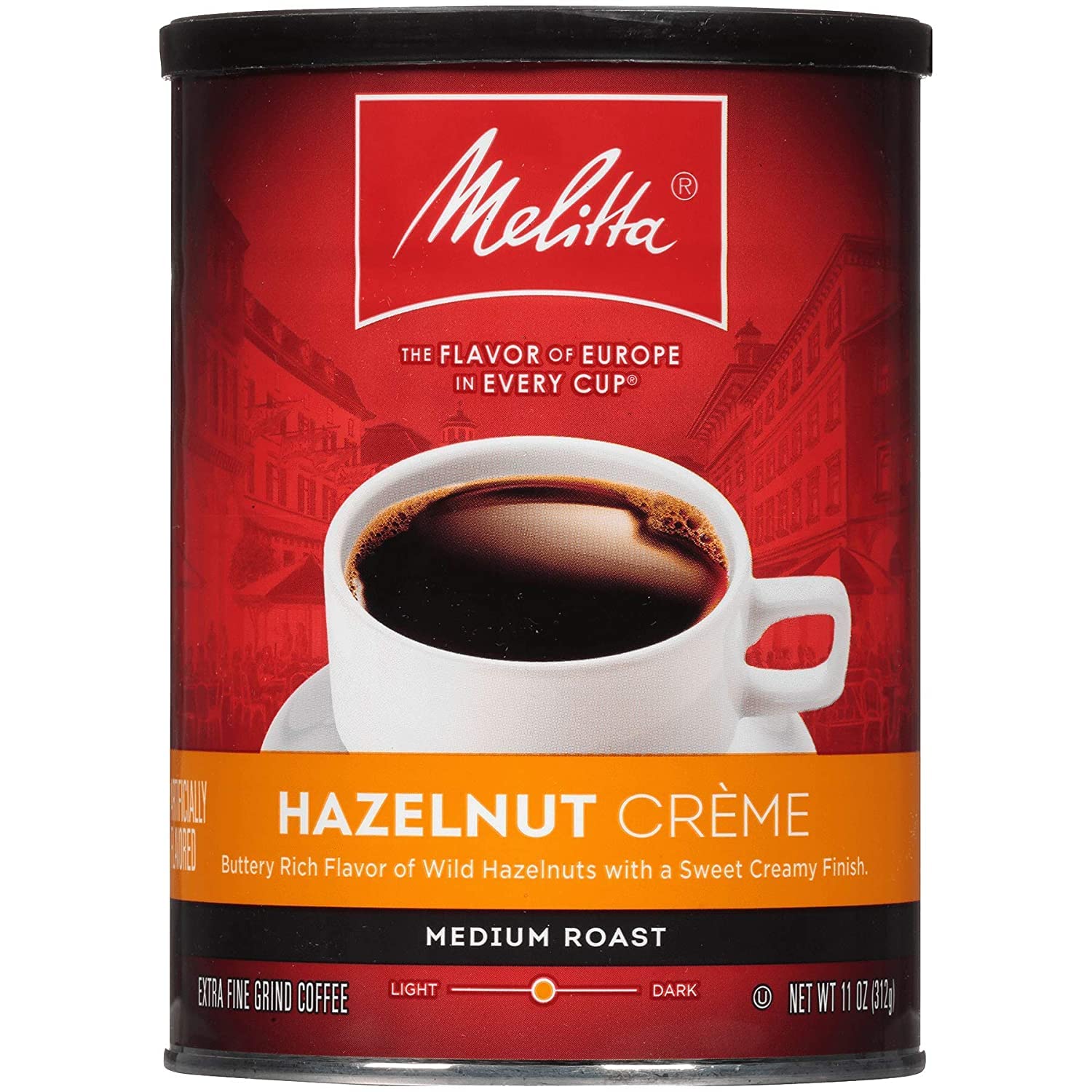 Melitta, Ground Coffee, Hazelnut Crème, 11oz Can (Pack of 2)
