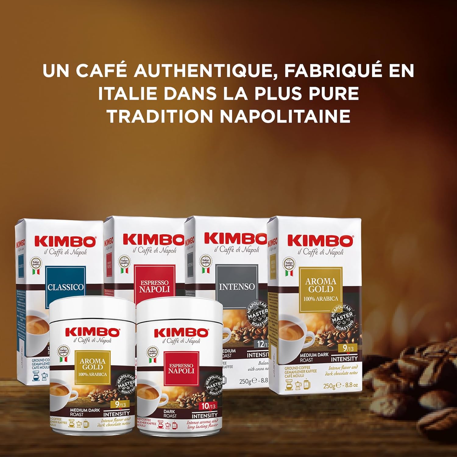 Lettieri Kimbo Napoliatano Ground Coffee, 8.8-Ounce Cans (Pack of 3)