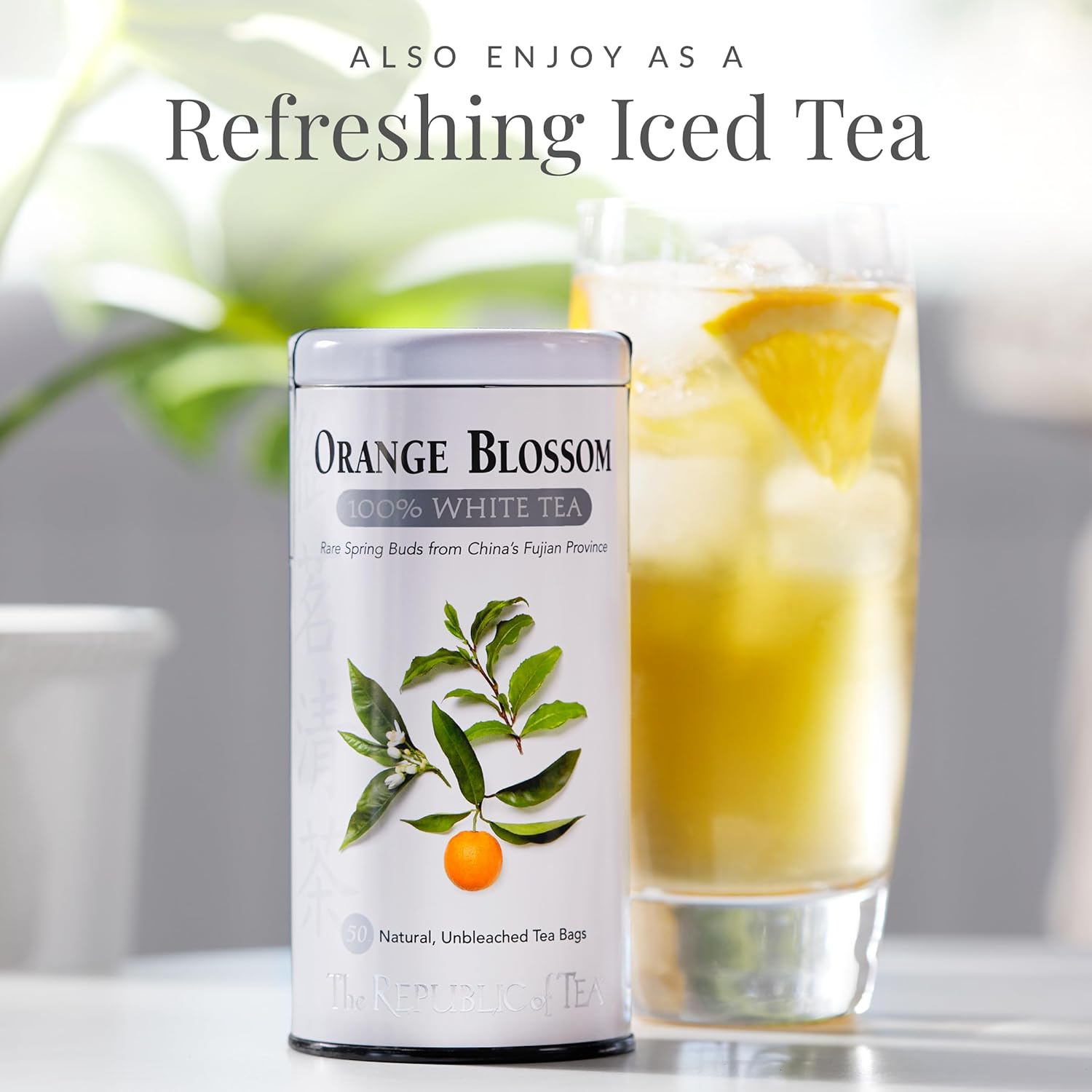 The Republic of Tea – Orange Blossom 100% White Tea Bags, Steeps 50 Low-Caffeinated Cups