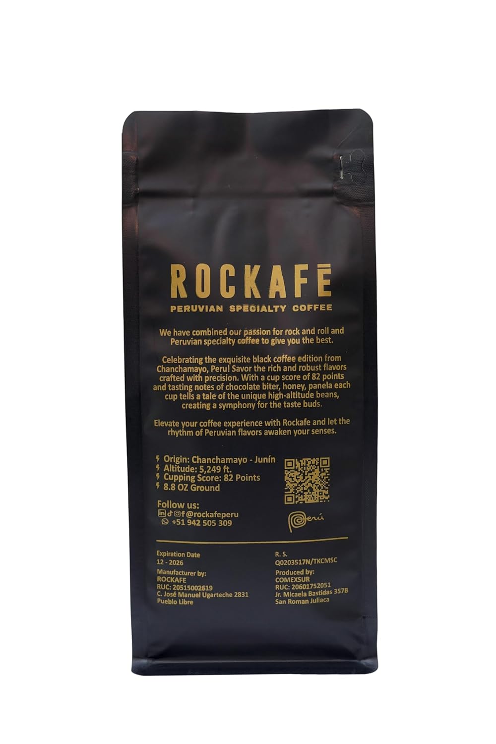 Rockafe Black - 8.8 oz Bag of Exquisite Peruvian Specialty Coffee - By Iky Store (Red and yellow Catuai) (1)