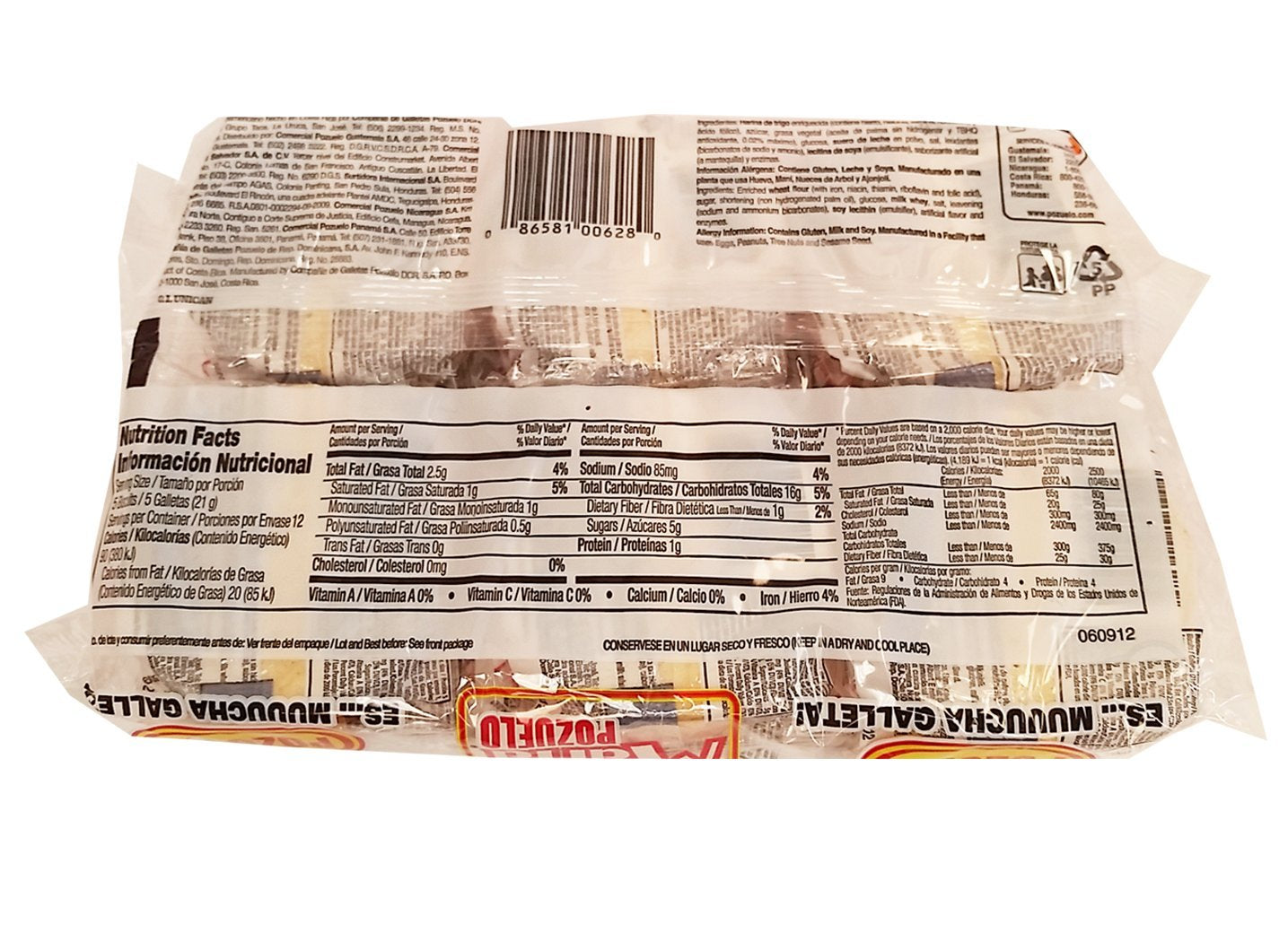 Maria Cookies By Pozuelo (Galletas Maria) 2 Pack (24 Units Pack)