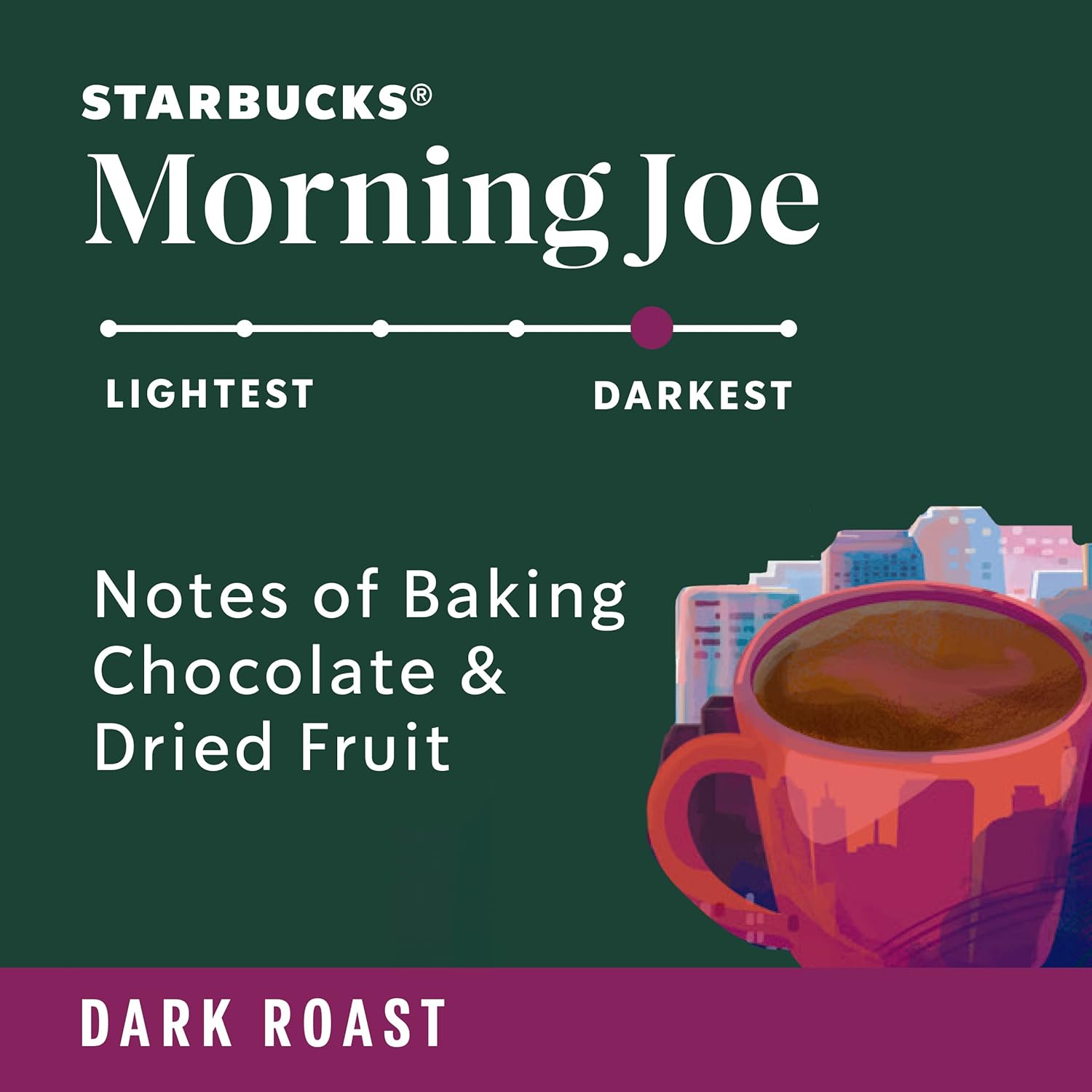 Starbucks Ground Coffee, Dark Roast Coffee, Morning Joe, 100% Arabica, 1 bag (12 oz)