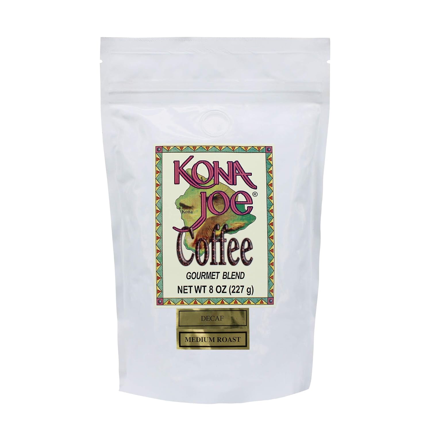 Kona Joe Gourmet Decaf Coffee Blend, Medium Roast Ground Coffee (8 oz)