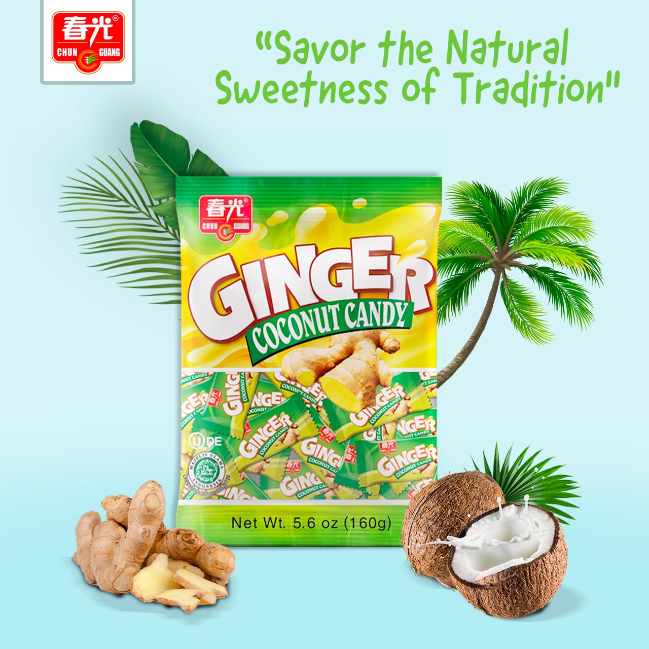 Chun Guang Ginger Coconut Candy, 5.6 Ounce (Pack of 3)