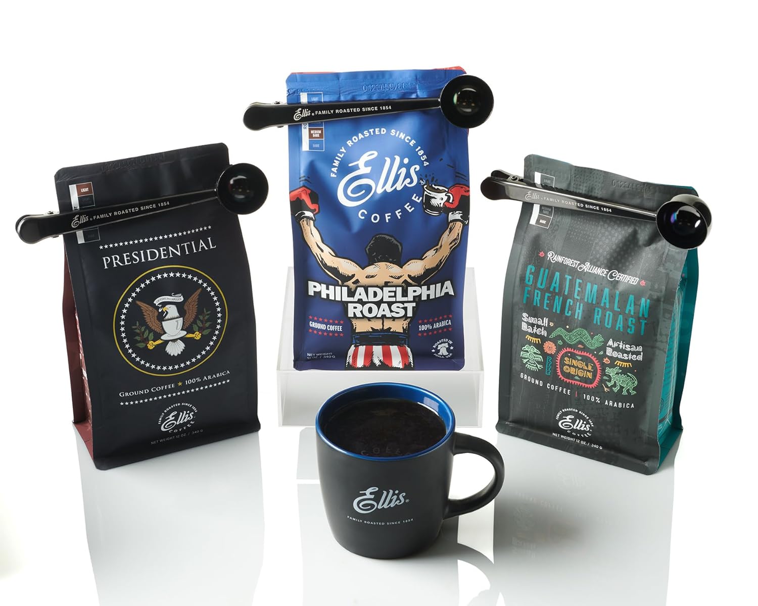 Ellis Coffee - Philadelphia Roast – Medium-Dark Roast – Ground Coffee – 12 oz Resealable Bag