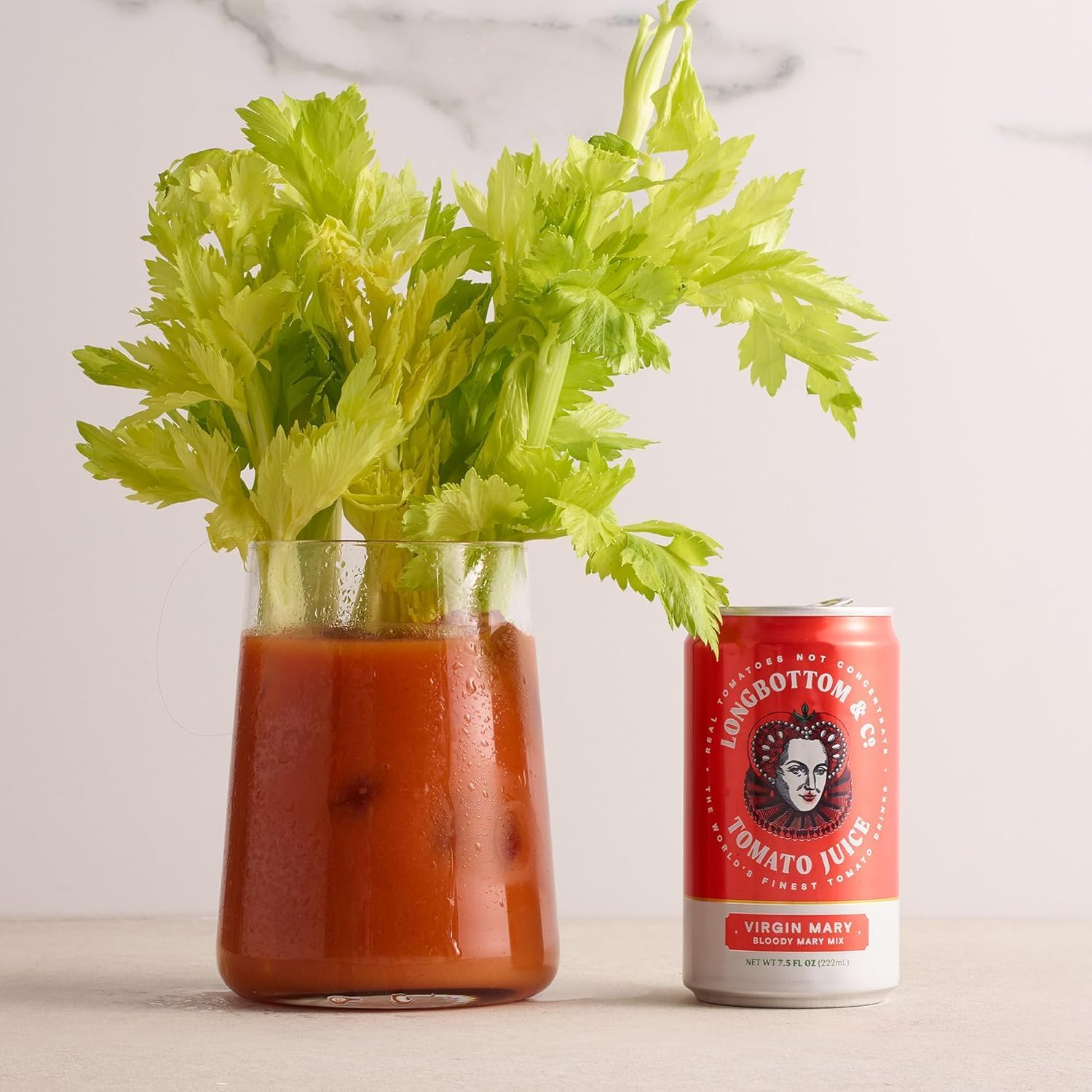 Longbottom & Co. Virgin Bloody Mary Mix/Tomato Juice | Premium Made with Fresh Pressed Tomatoes | Low in Sodium | 7.5 Fl Oz (4 Pack)
