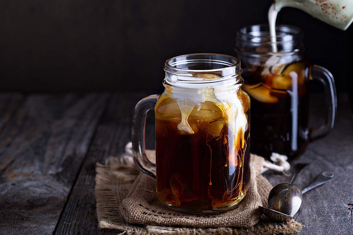 Organic Cold Brew Coffee - Guatemalan Coffee Beans - Ground, Medium Roast, 2lbs, and Organic Ethiopian Decaf Swiss Water Processed SWP, Ground Coffee, 12oz