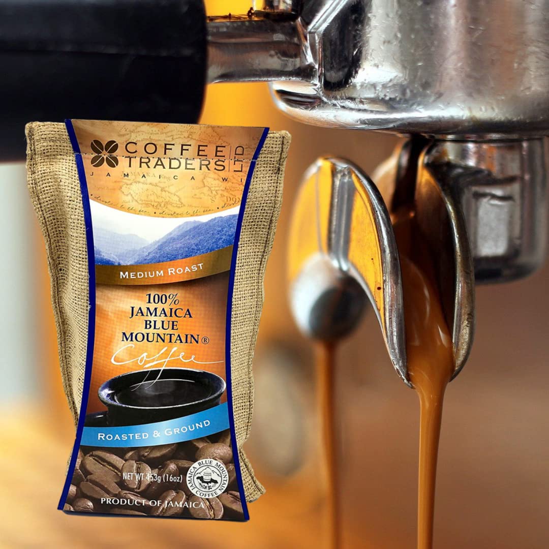 Jamaica Blue Mountain Coffee Certified 100% Pure, Roasted Ground 1 Lb