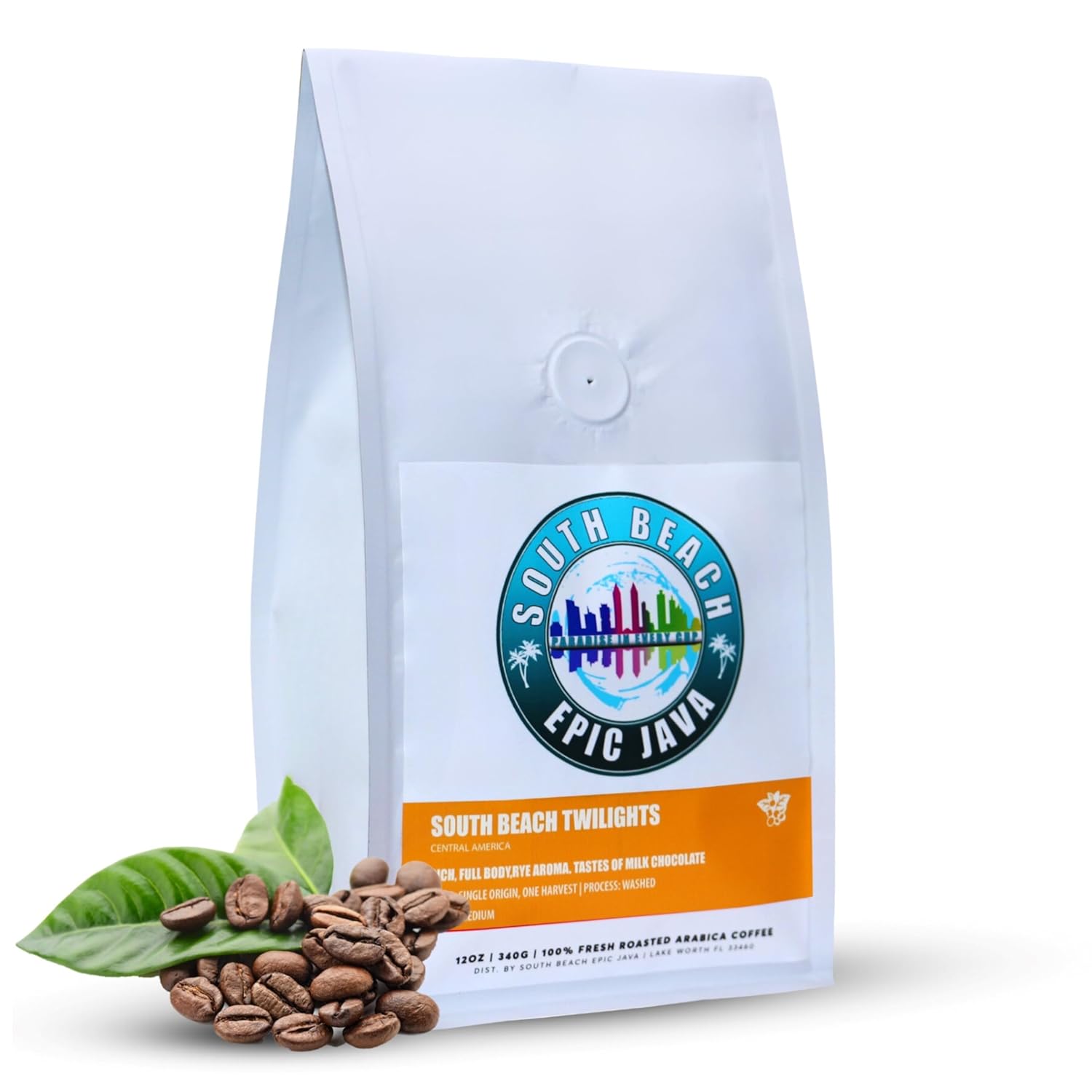 South Beach Epic Java Twilights Premium Gourmet Medium Roast | Pre-Ground Coffee 100% Arabica | Ethically Sourced Central American Single-Origin | 12 oz - Smooth Taste Ready to Brew